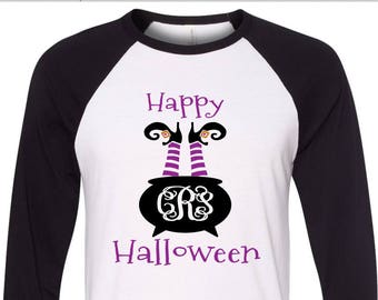 more colors halloween monogram shirt