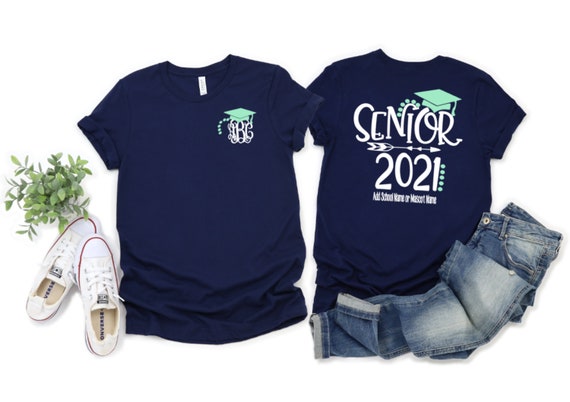 Senior 2021 Shirt Senior Monogram Shirt Graduation Shirt | Etsy