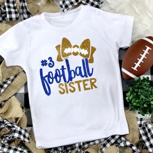 Football Sister Shirt, Football Kids Shirt, Football Sister Glitter, Custom Football Shirt, Girls Football Shirt, Football Sister T Shirt