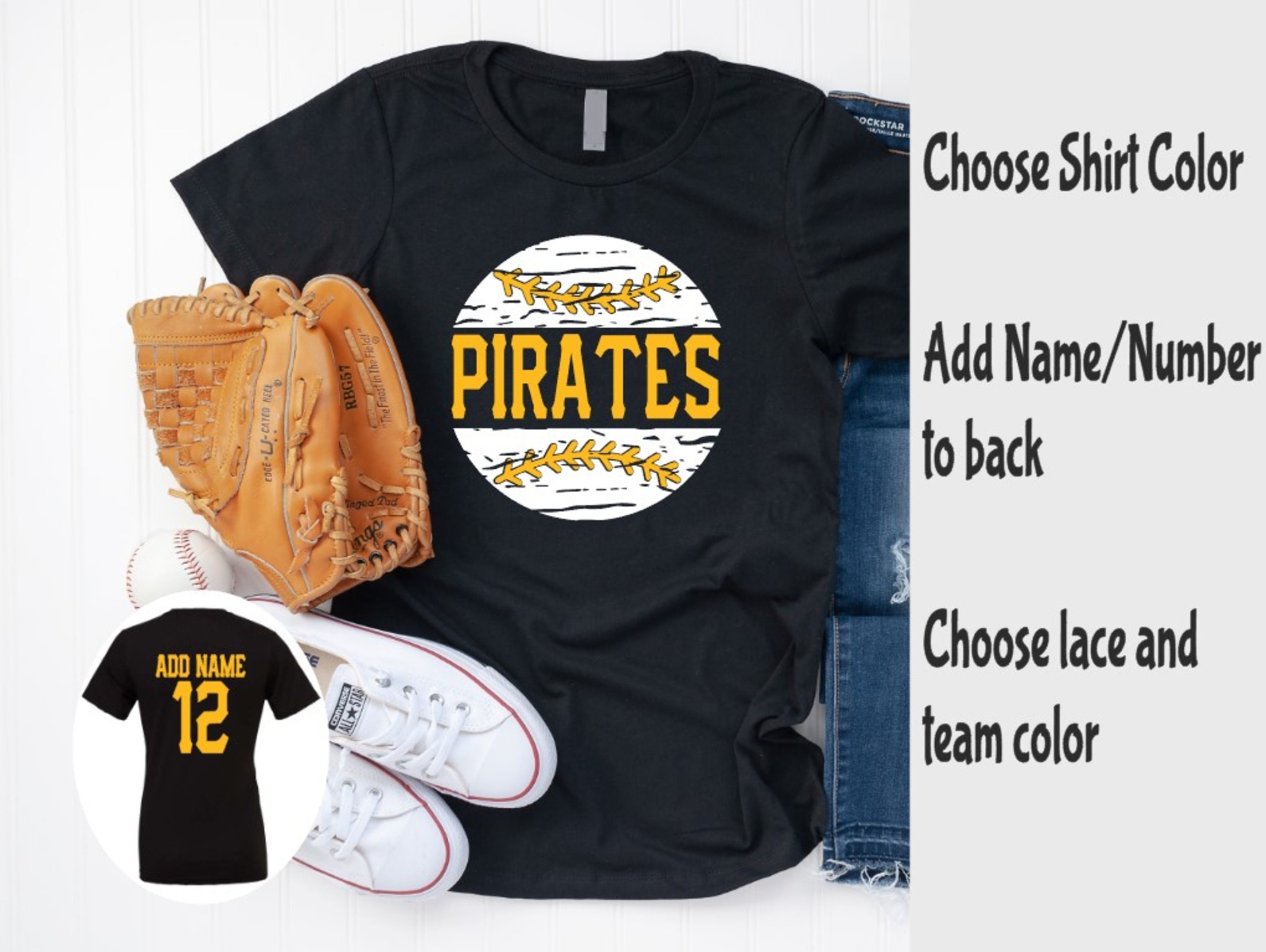 LovelyGirlKreations Pirates Shirt, Pirates Baseball, Custom Pirates Shirt, Pirates Team Shirts, Baseball Mom Shirts, Baseball Team Shirt, Personalized Baseball