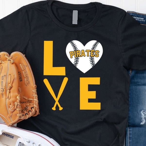 LOVE Pirates Baseball Shirt, Pirates Baseball, Baseball Mom Shirts, Baseball Team Shirt, Personalized Baseball