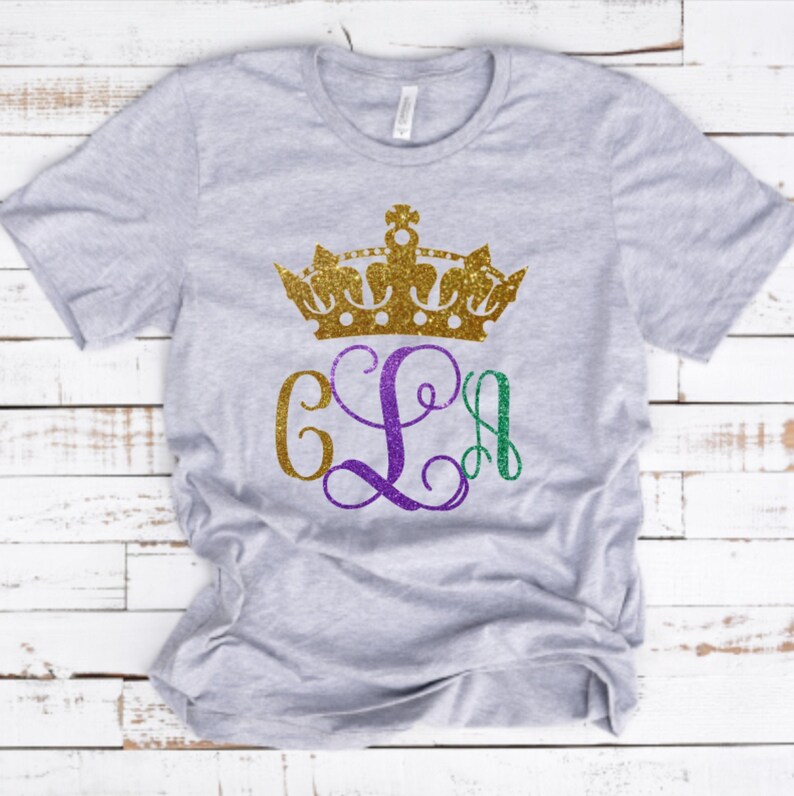 mardi gras monogram shirt