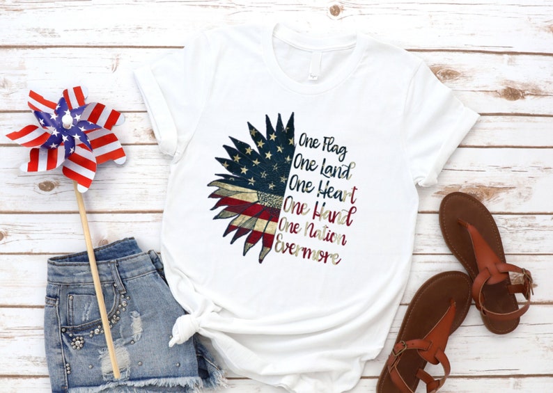4th of July Sunflower Patriotic Shirt Patriotic Shirts Women 4th of July Shirt Women 4th of July Shirt USA Shirt Red White Blue Shirt