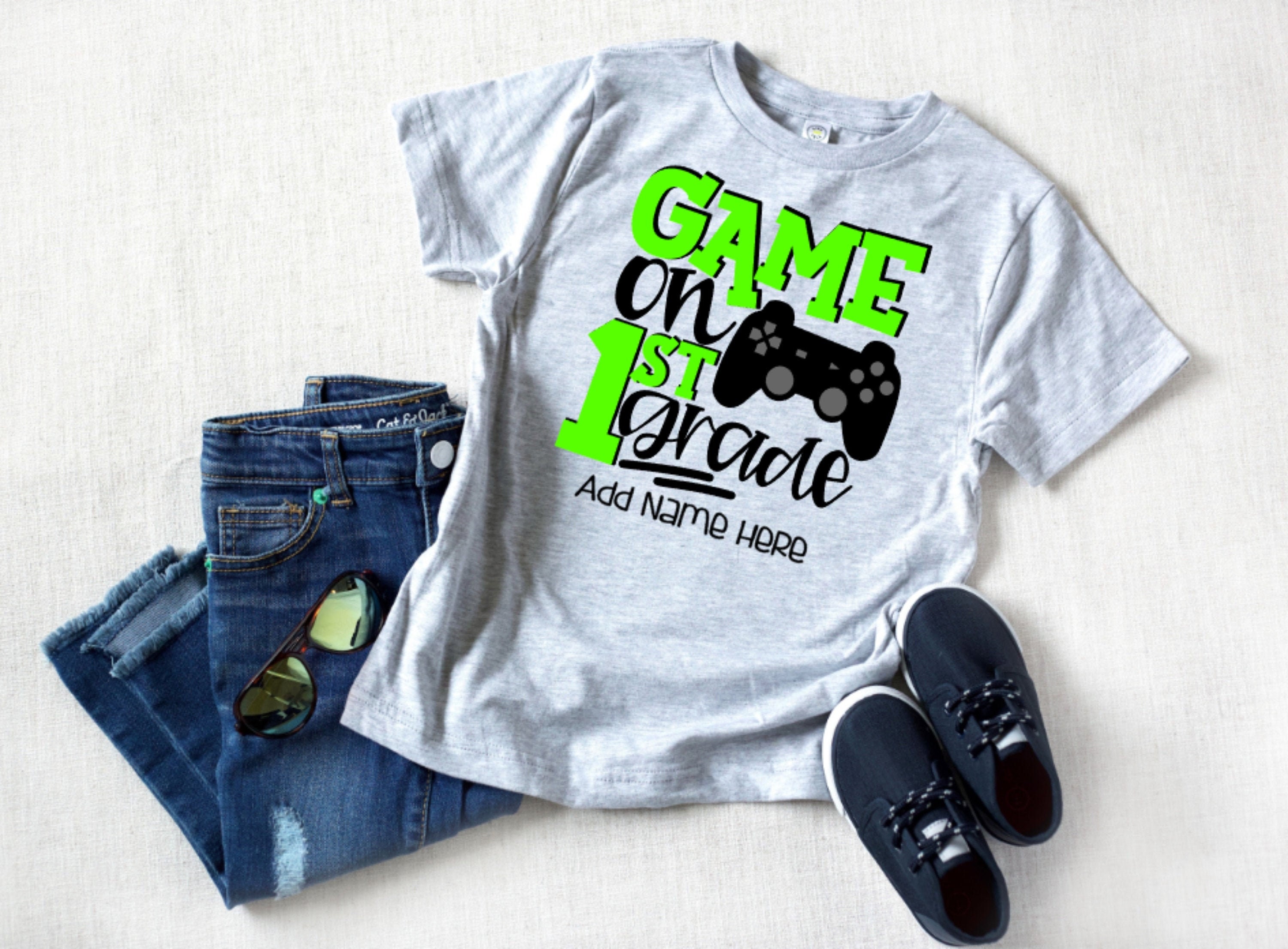 Game On 1st Grade, Boys 1st Grade Shirt, 1st Grade Shirt, Boys Back to School, First Day 1st Grade, Boys First Day Shirt, First Grade Shirt