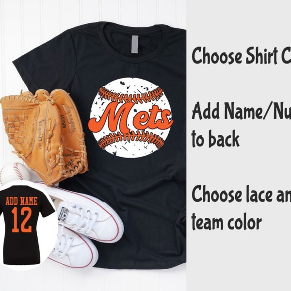 Mets Baseball Shirt, Custom Mets TShirt, Custom Mets Team Shirts, Baseball Mom Shirts, Baseball Team Shirt, Personalized Baseball, Mets Gift