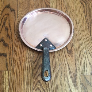 Antique Copper Lid With Hand Forged Iron Handle