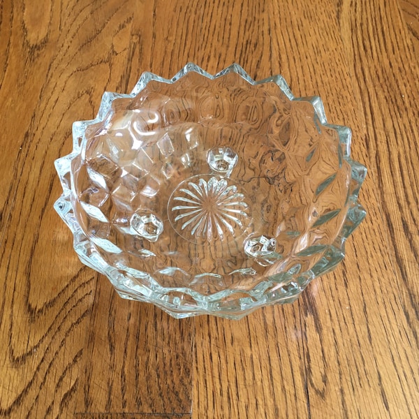 Glass Footed Shallow Bowl