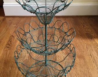 French Three Tiered Wire Basket