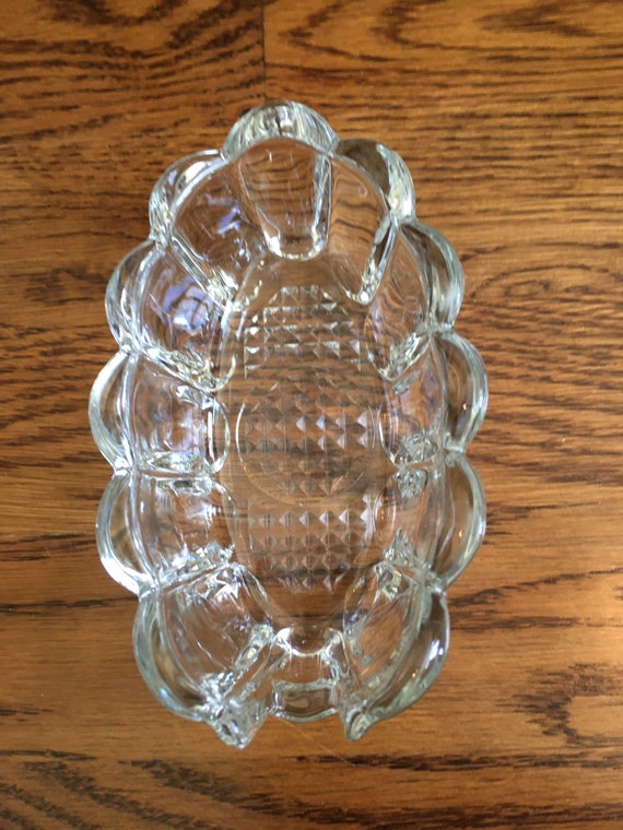 Vintage Cut Glass Utensil Holder Etsy