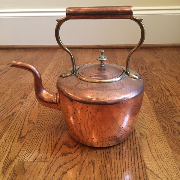 English Antique Copper Tea Kettle
