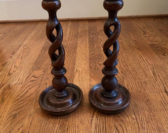 Antique Barley Twist Candlesticks