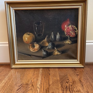 Antique French Original Oil Painting On Canvas