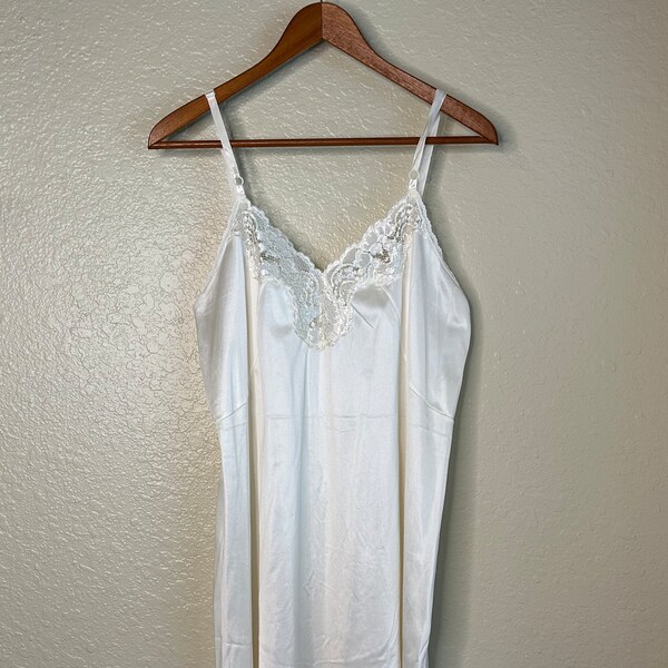 White Slip Dress Lace Etsy
