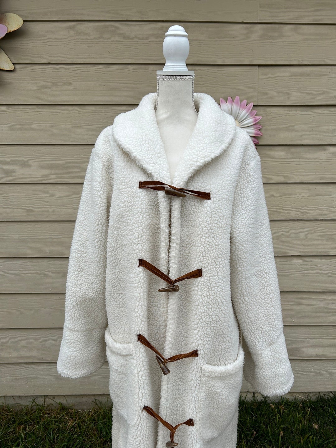 1980s Vintage Faux Fur Shearling Ranch Coat - Duster/trench ...