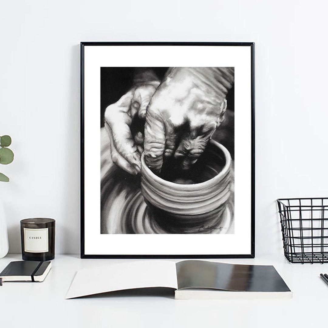 Potter and Clay Isaiah 648 Fine Art Giclee PRINT 8x10 black and White