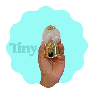 Tiny , gumball machine, Gold Gumball machine, mini gumball machine, small gumball bubblegum dispenser, gold gift