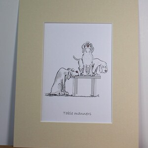 Mounted Print, Table Manners, cartoon illustration