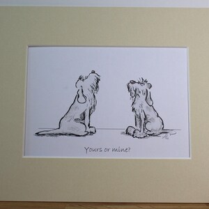 Mounted Print, Yours or Mine?, cartoon illustration