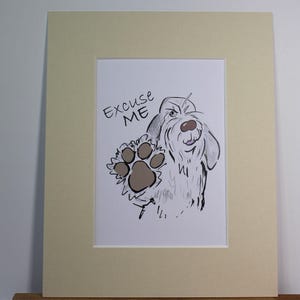 Mounted Print, Excuse Me, cartoon illustration