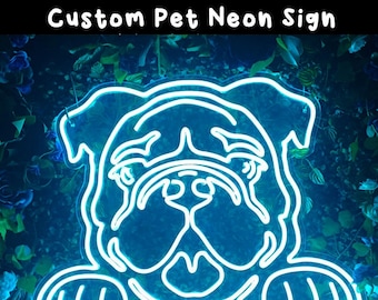 Custom dog neon sign, Custom pet neon light, Custom Cat Portrait, Animal neon sign, custom sign for pet, sign for dog room