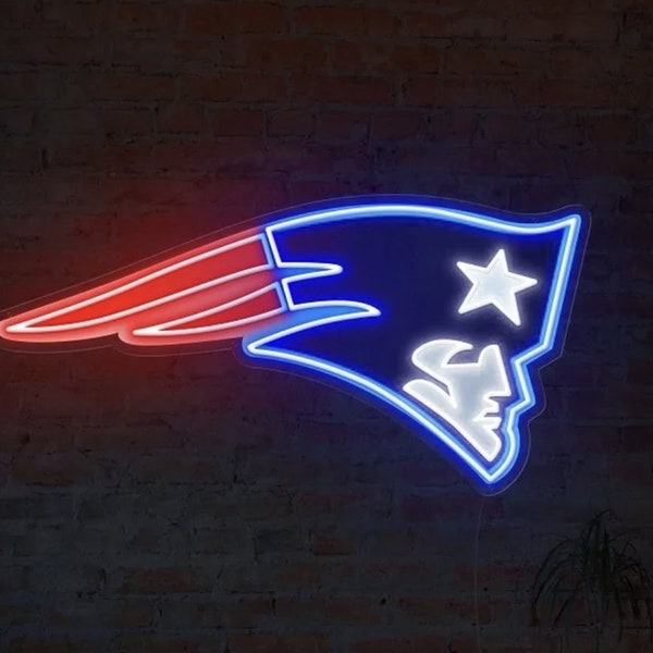 New England Patriots neon sign, Football Sport sign, NFL Neon Sign, Man Cave neon sign, Football Neon Sign