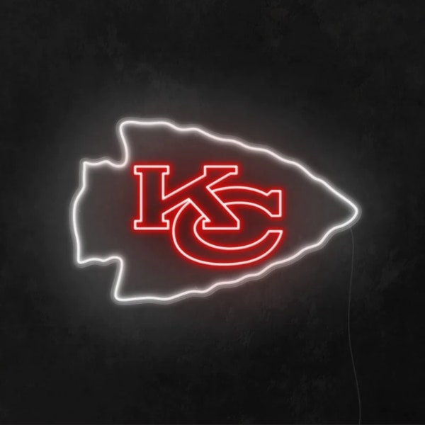 Chiefs neon sign, Football Sport sign, Man Cave neon sign, Football Neon Sign