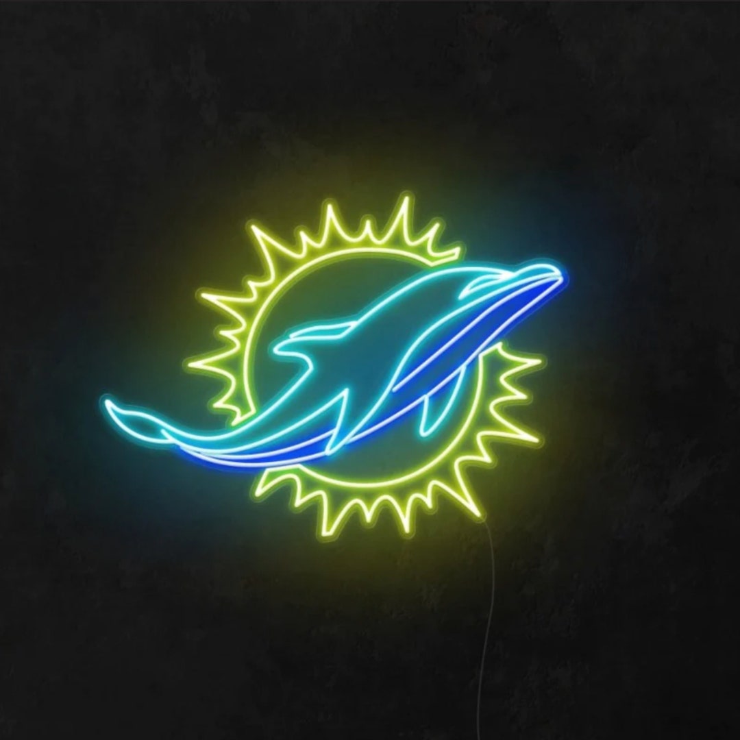 Miami Dolphins Neon Sign, Football Sport Sign, NFL Neon Sign, Man Cave