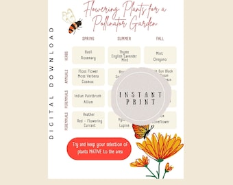 Pollinator Garden Planner – Flowering Plants, Bee & Butterfly (Digital Download)