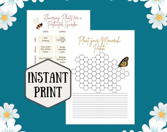 Pollinator Garden Planner Printable – Butterfly & Flower Garden (Digital Print)