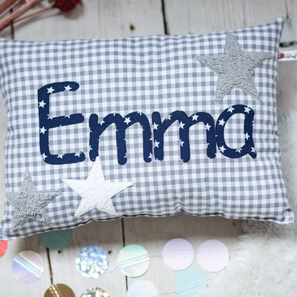 Name pillow for birth, pillow personalized with name, baptism gift, communion girl boy, birth gift godchild, cuddly pillow