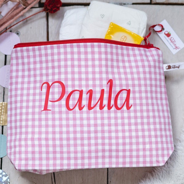 Wash bag with name, diaper bag to go, personalized diaper bag, wash bag, gift birth boy, diaper Utensilo, bag embroidered