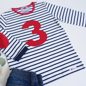 Birthday shirt 1, 2, 3, 4, birthday shirt striped, birthday t-shirt, number & name, number shirt for children, t-shirt personalized