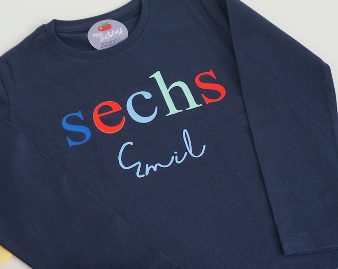 T-shirt name, birthday shirt, 1-2-3-4-5-6-7-8-9-10, number shirt, birthday shirt personalized, gift children's birthday, T-shirt children