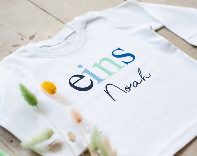Birthday shirt, birthday T-shirt, personalized shirt, number 1-2-3-4-5-6-7-8-9-10, birthday number ONE TWO THREE...gift godchild