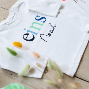 Birthday shirt, birthday t-shirt, personalized shirt, number 1-2-3-4-5-6-7-8-9-10, birthday number ONE TWO THREE...gift godchild image 10