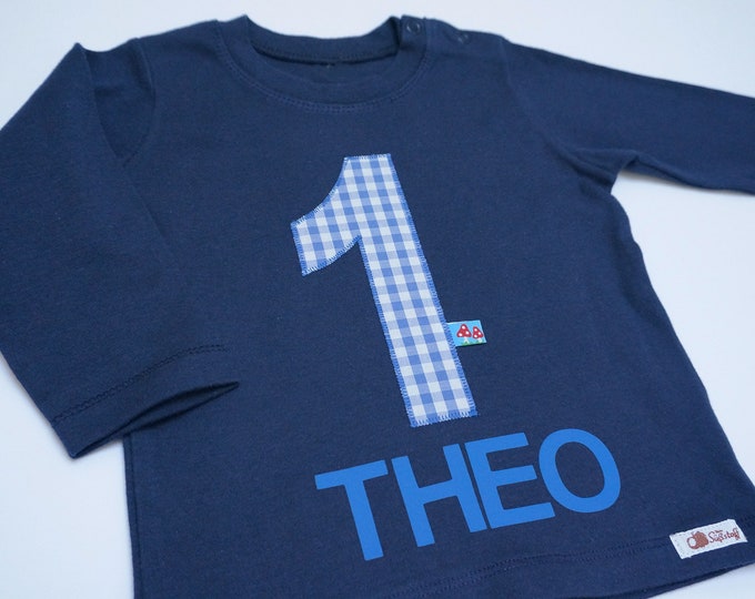 Shirt 1st birthday, birthday shirt children, number shirt boys, T-shirt girls, number & name personalized, baby gift personalized