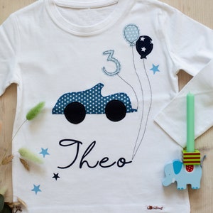 Geburtstagsshirt Auto Shirt personalisiert, Geburtstag T-Shirt Junge, T-Shirt mit Namen, Geschenkidee Jungs, Kindergeburtstag Mitbringsel Bild 4