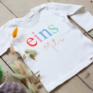 Birthday shirt, birthday t-shirt, personalized shirt, number 1-2-3-4-5-6-7-8-9-10, birthday number ONE TWO THREE...gift godchild image 9