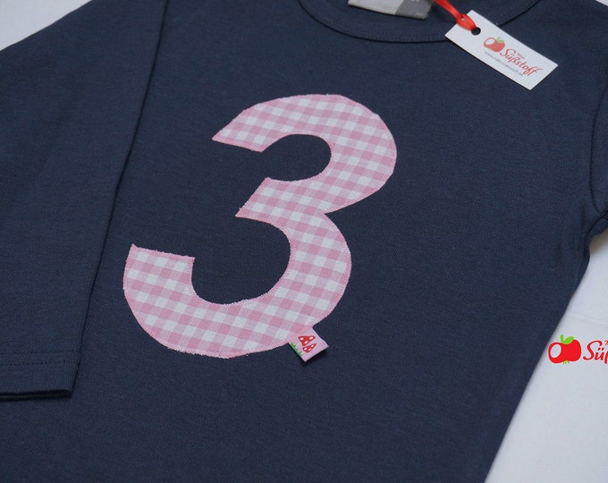 Birthday Shirt Girl, 3rd Birthday Shirt, Birthday TShirt, Personalized Gift, Children's Birthday Shirt, Birthday Number & Name