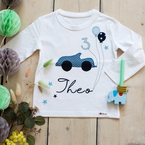 Geburtstagsshirt Auto Shirt personalisiert, Geburtstag T-Shirt Junge, T-Shirt mit Namen, Geschenkidee Jungs, Kindergeburtstag Mitbringsel Bild 9