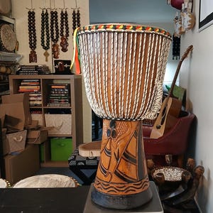 Full Size Authentic Djembe Drum from Senegal, 24” tall 12&quot; diameter head