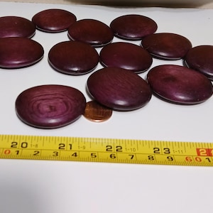 Large Flat Oval Wood Beads: (44mm x 38mm)