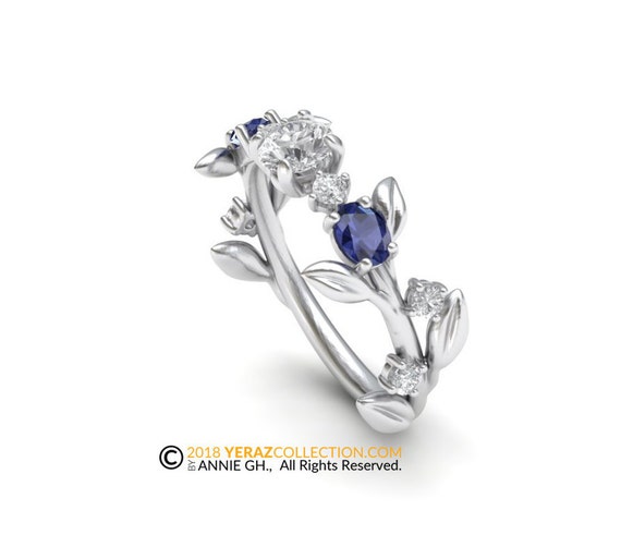 Very Unique Diamond Engagement Ring Beautiful Leaf Engagement