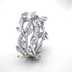 Matching band for leaf engagement ring, 14K Gold,  nature inspired leaf ring, leaf gold ring, bridal ring.