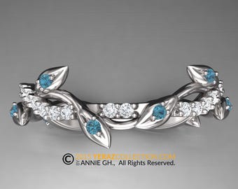 Matching Band For Leaf Engagement ring, Matching Band, 14K Gold,  Nature inspired Leaf Ring, Leaf Gold ring, Bridal ring, Gold Band.