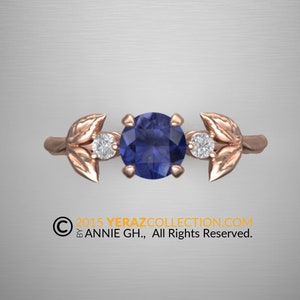 Unique & Affordable Engagement Ring, 14K Rose Gold, Blue Sapphire Engagement Ring, Sapphire Engagement Ring, Rose Gold Engagement Ring