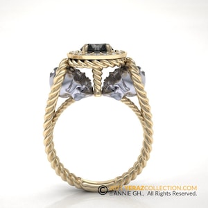 Skull Verlovingsring, Diamanten Ring, Tot de Dood Doe Ons Deel Ring, Gothic Verlovingsring.
