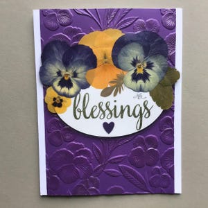 Inspiration carte de pensée, carte de pensée de pensée, carte de fête des mères, carte de Pâques, encouragement, carte violette, carte de fleur, carte d'anniversaire, pensées