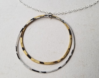 Speckled Saturn Necklace : Silver & Brass