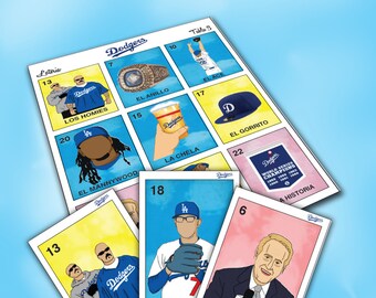 DODGERS Inspired Loteria Folk Art Bingo